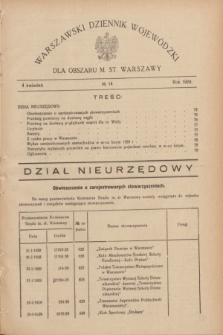 Warszawski Dziennik Wojewódzki dla Obszaru M. St. Warszawy.R.8 [i.e.10], № 14 (4 kwietnia 1929)