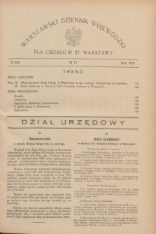 Warszawski Dziennik Wojewódzki dla Obszaru M. St. Warszawy.R.8 [i.e.10], № 18 (2 maja 1929)