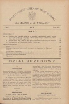 Warszawski Dziennik Wojewódzki dla Obszaru M. St. Warszawy.R.8 [i.e.10], № 19 (9 maja 1929)
