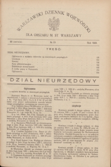Warszawski Dziennik Wojewódzki dla Obszaru M. St. Warszawy.R.8 [i.e.10], № 25 (20 czerwca 1929)