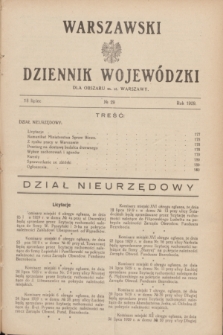 Warszawski Dziennik Wojewódzki dla Obszaru m. st. Warszawy.R.8 [i.e.10], № 29 (18 lipca 1929)