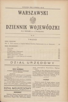 Warszawski Dziennik Wojewódzki dla Obszaru m. st. Warszawy.R.8 [i.e.10], № 32 (8 sierpnia 1929)