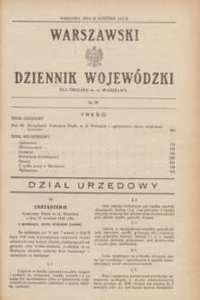 Warszawski Dziennik Wojewódzki dla Obszaru m. st. Warszawy.R.8 [i.e.10], № 39 (26 września 1929)