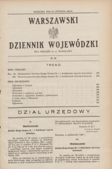 Warszawski Dziennik Wojewódzki dla Obszaru m. st. Warszawy.R.8 [i.e.10], № 48 (28 listopada 1929)
