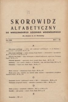 Warszawski Dziennik Wojewódzki dla obszaru m. st. Warszawy.R.8 [i.e.10], Skorowidz alfabetyczny (1929)