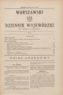 Warszawski Dziennik Wojewódzki dla Obszaru m. st. Warszawy.1930, № 19 (8 maja)