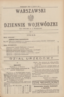 Warszawski Dziennik Wojewódzki dla Obszaru m. st. Warszawy.1931, № 9 (15 marca)