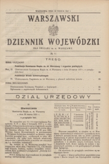 Warszawski Dziennik Wojewódzki dla Obszaru m. st. Warszawy.1931, № 11 (26 marca)