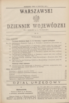 Warszawski Dziennik Wojewódzki dla Obszaru m. st. Warszawy.1931, № 13 (10 kwietnia)
