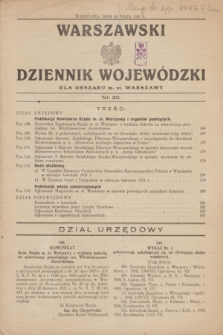 Warszawski Dziennik Wojewódzki dla Obszaru m. st. Warszawy.1931, nr 20 (26 maja)
