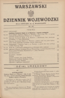 Warszawski Dziennik Wojewódzki dla Obszaru m. st. Warszawy.1931, nr 21 (3 czerwca)