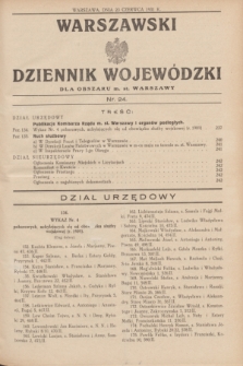 Warszawski Dziennik Wojewódzki dla Obszaru m. st. Warszawy.1931, nr 24 (23 czerwca)