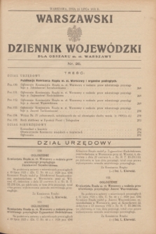 Warszawski Dziennik Wojewódzki dla Obszaru m. st. Warszawy.1931, nr 28 (23 lipca)