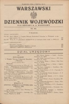 Warszawski Dziennik Wojewódzki dla Obszaru m. st. Warszawy.1931, nr 30 (6 sierpnia)