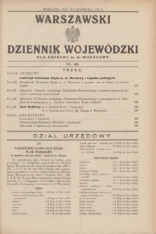 Warszawski Dziennik Wojewódzki dla Obszaru m. st. Warszawy.1931, nr 42 (29 października)