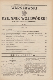 Warszawski Dziennik Wojewódzki dla Obszaru m. st. Warszawy.1931, Nr 45 (19 listopada)