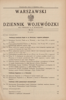 Warszawski Dziennik Wojewódzki dla Obszaru m. st. Warszawy.1933, nr 11 (12 czerwca)