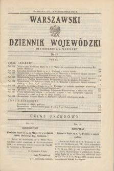 Warszawski Dziennik Wojewódzki dla Obszaru m. st. Warszawy.1935, nr 23 (26 października)