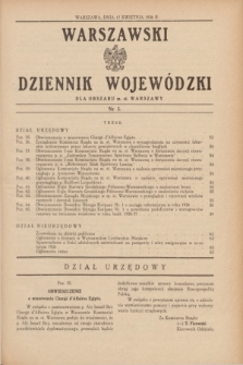 Warszawski Dziennik Wojewódzki dla Obszaru m. st. Warszawy.1936, nr 5 (17 kwietnia)