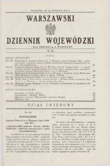 Warszawski Dziennik Wojewódzki dla Obszaru m. st. Warszawy.1936, nr 16 (26 listopada)