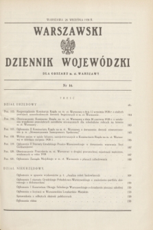 Warszawski Dziennik Wojewódzki dla Obszaru m. st. Warszawy.1938, nr 14 (28 września)
