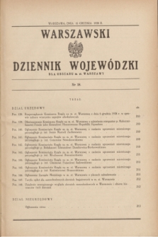 Warszawski Dziennik Wojewódzki dla Obszaru m. st. Warszawy.1938, nr 18 (15 grudnia)