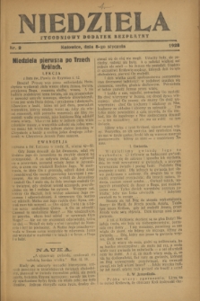Niedziela : tygodniowy dodatek bezpłatny.1928, nr 2 (8 stycznia)