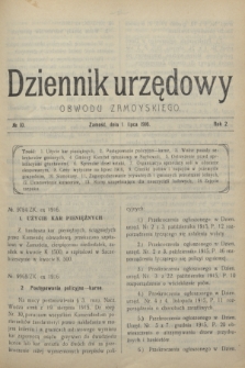 Dziennik urzędowy Obwodu Zamoyskiego.R.2, № 10 (1 lipca 1916)
