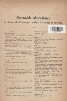Orędownik Urzędowy powiatu Tczewskiego. R.4, Skorowidz abecadłowy (1923)