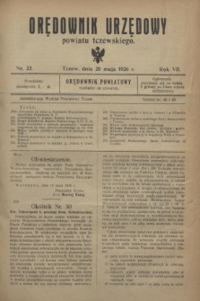 Orędownik Urzędowy powiatu tczewskiego. R.7, nr 22 (20 maja 1926)