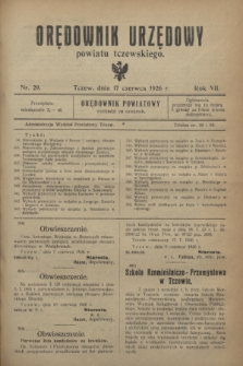 Orędownik Urzędowy powiatu tczewskiego. R.7, nr 29 (17 czerwca 1926)
