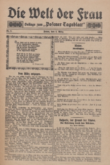 Die Welt der Frau : Beilage zum „Posener Tageblatt”.1928, Nr. 5 (4 März)