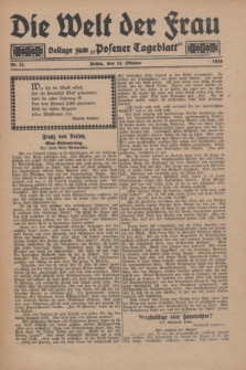 Die Welt der Frau : Beilage zum „Posener Tageblatt”.1928, Nr. 21 (14 Oktober)