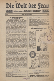 Die Welt der Frau : Beilage zum „Posener Tageblatt”.1930, Nr. 1 (5 Januaer)