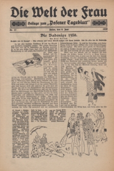 Die Welt der Frau : Beilage zum „Posener Tageblatt”.1930, Nr. 12 (8 Juni)