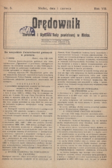 Orędownik Starostwa i Wydziału Rady powiatowej w Mielcu. R.8, nr 5 (1 czerwca 1928)