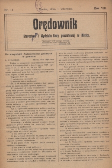 Orędownik Starostwa i Wydziału Rady powiatowej w Mielcu. R.8, nr 11 (1 września 1928)