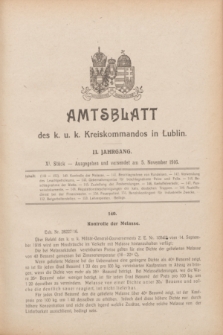 Amtsblatt des k. u. k. Kreiskommandos in Lublin.Jg.2, Stück 11 (5 November 1916) + dod.
