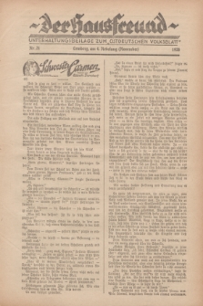 Der Hausfreund : Unterhaltungsbeilage zum „Ostdeutschen Volksblatt”.1928, Nr. 21 (4 Nebelung [November])