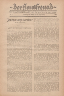 Der Hausfreund : Unterhaltungsbeilage zum „Ostdeutschen Volksblatt”.1928, Nr. 27 (16 Christmont [Dezember])