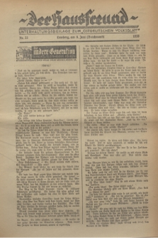 Der Hausfreund : Unterhaltungsbeilage zum „Ostdeutschen Volksblatt”.1930, Nr. 23 (8 Brachmond [Juni])