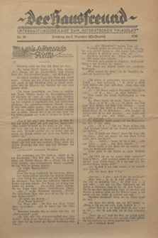 Der Hausfreund : Unterhaltungsbeilage zum „Ostdeutschen Volksblatt”.1930, Nr. 49 (7 Christmont [Dezember])