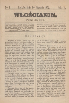 Włościanin : pismo dla ludu.R.4, nr 1 (1 stycznia 1872)