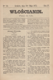 Włościanin : pismo dla ludu.R.4, nr 10 (16 maja 1872)