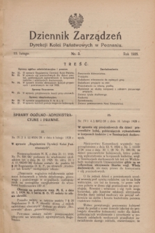 Dziennik Zarządzeń Dyrekcji Kolei Państwowych w Poznaniu.1928, nr 3 (15 lutego)