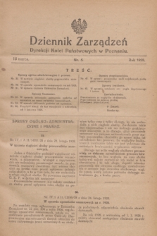 Dziennik Zarządzeń Dyrekcji Kolei Państwowych w Poznaniu.1928, nr 5 (15 marca)