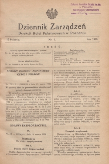 Dziennik Zarządzeń Dyrekcji Kolei Państwowych w Poznaniu.1928, nr 7 (15 kwietnia) + dod.