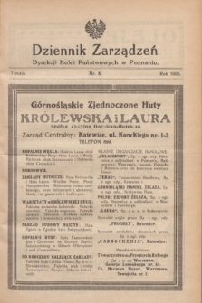 Dziennik Zarządzeń Dyrekcji Kolei Państwowych w Poznaniu.1928, nr 8 (1 maja)