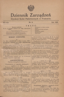 Dziennik Zarządzeń Dyrekcji Kolei Państwowych w Poznaniu.1928, nr 9 (22 maja) + dod.