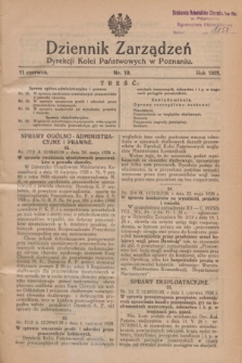 Dziennik Zarządzeń Dyrekcji Kolei Państwowych w Poznaniu.1928, nr 10 (11 czerwca)